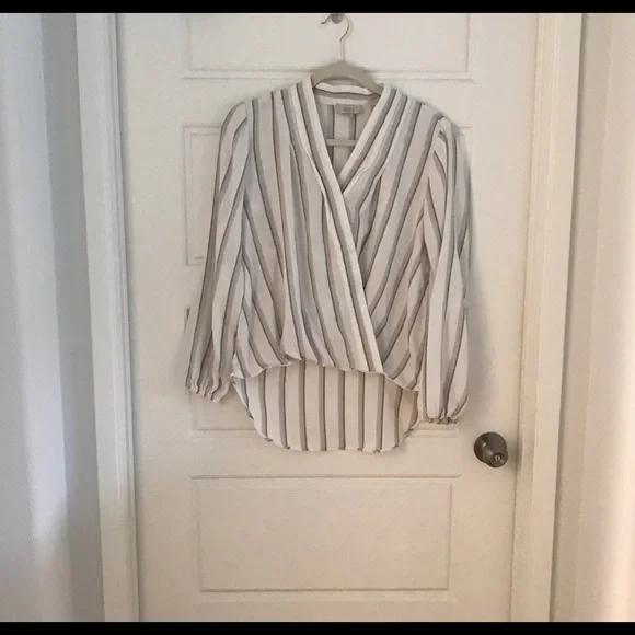 LOFT Striped Long Sleeve Blouse - Picture 2 of 8